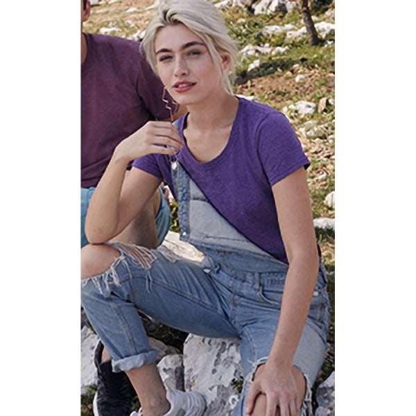 Fruit Of The Loom Damer/Kvinnor Lady-Fit Valueweight Kortärmad Heather Purple S