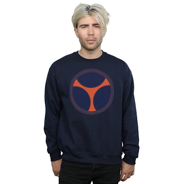 Marvel Herr Svart Änka Film Taskmaster Distressed Shield Sweatshirt Navy Blue XL