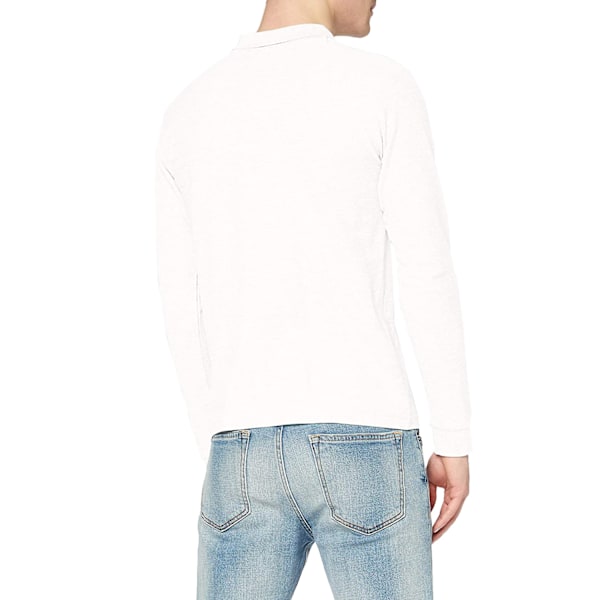 Stedman Herr Långärmad Bomull Polo XL Vit White XL