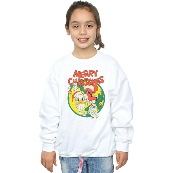 Disney Girls Donald Duck God Jul Sweatshirt 12-13 År White 12-13 Years