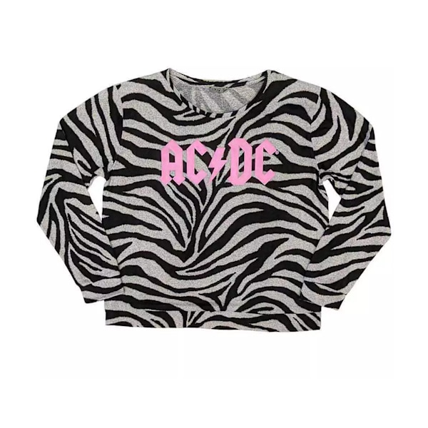 AC/DC Dam/Dam Zebra Print Logo Lång Pyjamas Set XS Svart/Vit Black/White XS