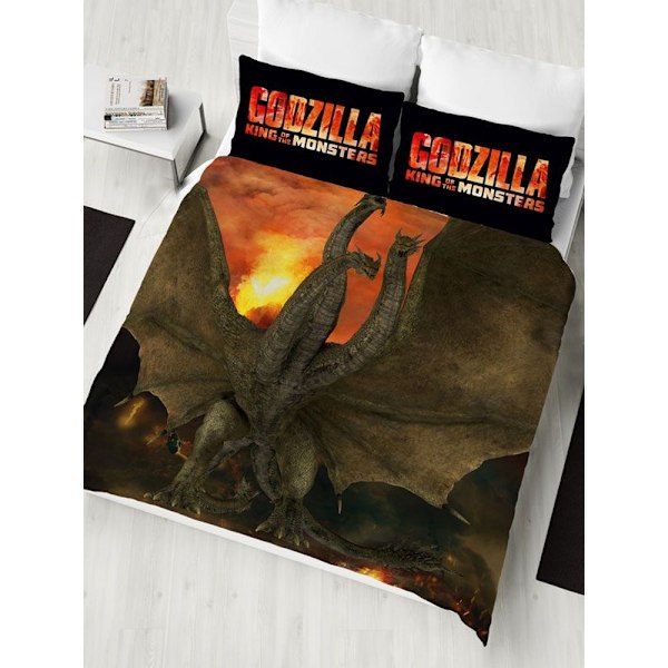 Godzilla Vs King Ghidorah Påslakan Set Dubbel Blå/Orange Blue/Orange Double