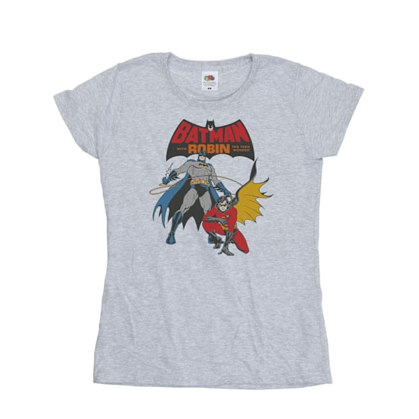 DC Comics Dam/Kvinnor Batman Och Robin Bomull T-Shirt XXL Spo Sports Grey XXL