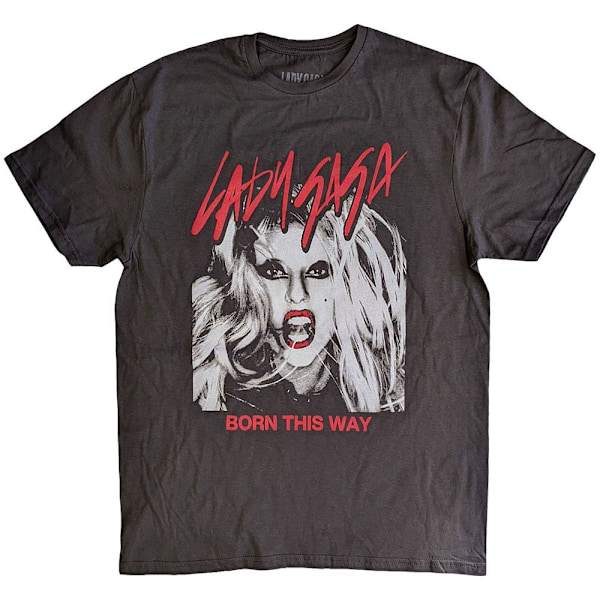 Lady Gaga Unisex Vuxen Born This Way Fotografi T-Shirt S Charc Charcoal Grey S