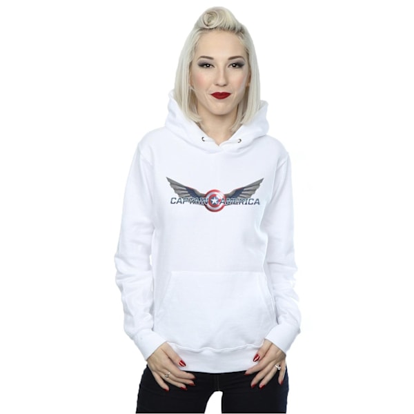 Marvel Dam/Kvinnor Falcon Och Vinternsoldaten Captain America Logotyp Hoodie M Vit White M