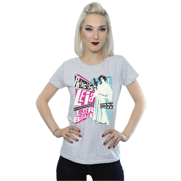 Star Wars Dam/Damer Princess Leia Rock Poster Bomull T-Shirt Heather Grey S