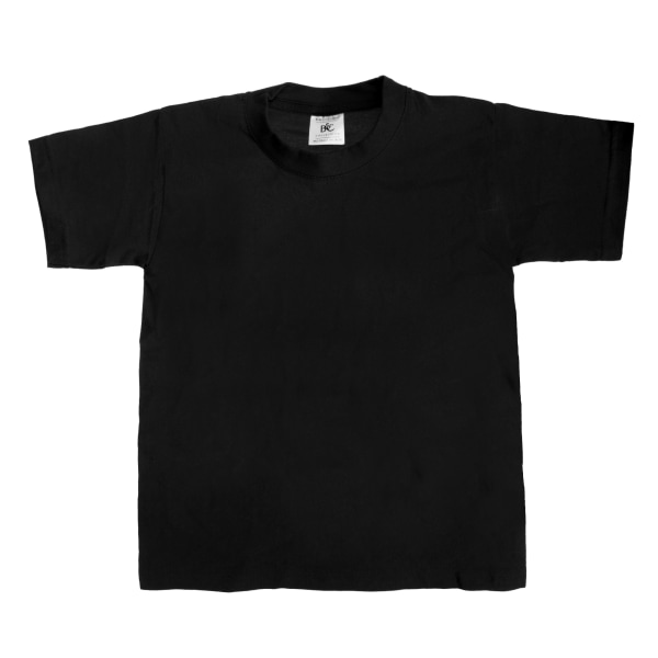 B&C Kids/Childrens Exact 190 kortärmad T-shirt (paket med 2) Black 7-8