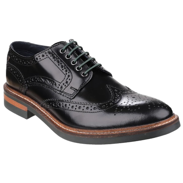 Base London Woburn Hi Shine Läder Brogue Sko 8 UK Svart Black 8 UK