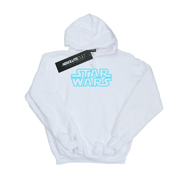 Star Wars Boys Neon Sign Logo Hoodie 7-8 år Vit White 7-8 Years