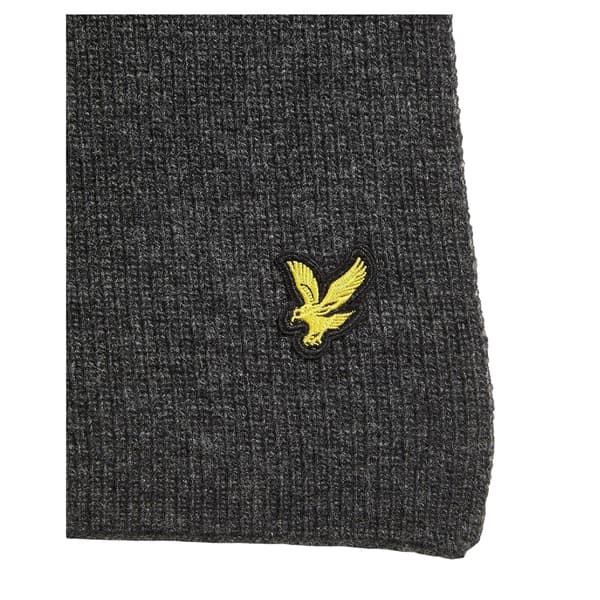 Lyle & Scott Logotyp Lammullsblandad Ribbad Halsduk En Storlek Grå Grey One Size