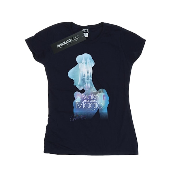 Disney Princess Dam/Damer Askungen Fylld Silhuett Bomull T-shirt Deep Navy S