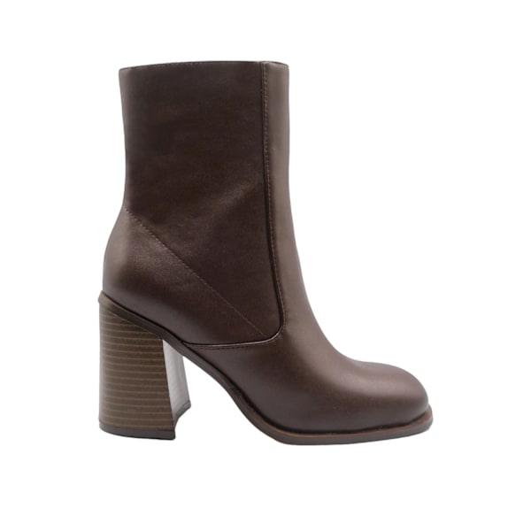 Where's That From Dam/Damer Keisha PU Sidodragkedja Block Heel M Brown 3 UK