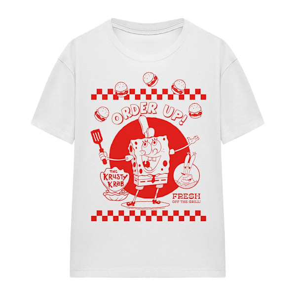 SvampBob Fyrkant Unisex Vuxen Order Up! T-Shirt XL Vit White XL