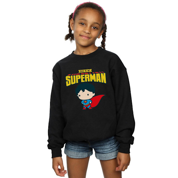 DC Comics Girls Superman Min Pappa Är Min Hjälte Sweatshirt 12-13 År Black 12-13 Years