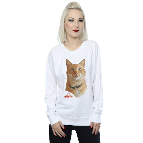 Marvel Dam/Kvinnor Captain Marvel Goose Foto Sweatshirt S Vit White S