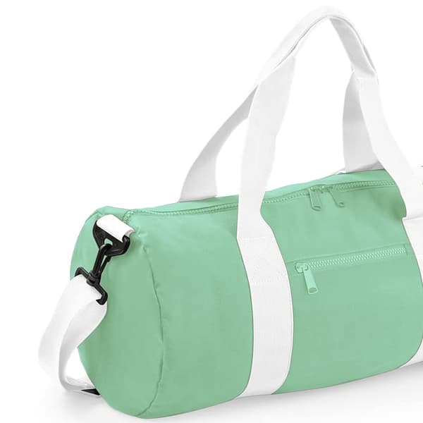 Bagbase Plain Varsity Barrel / Duffelväska (20 liter) (2-pack) Mint Green/Off White One Size
