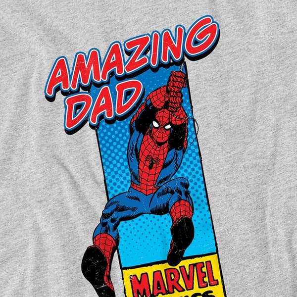 Marvel Comics Herr Amazing Dad Spider-Man Corner Box Fars Dag Heather Grey S