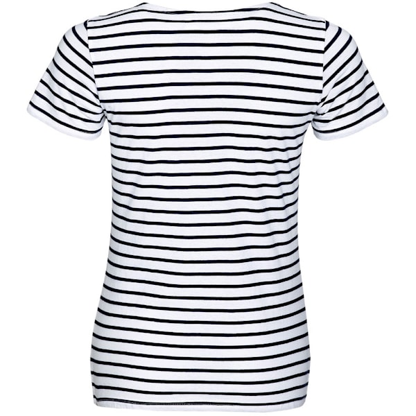 SOLS Dam/Dam Miles Randig Kortärmad T-shirt M Vit/Marin White/Navy M