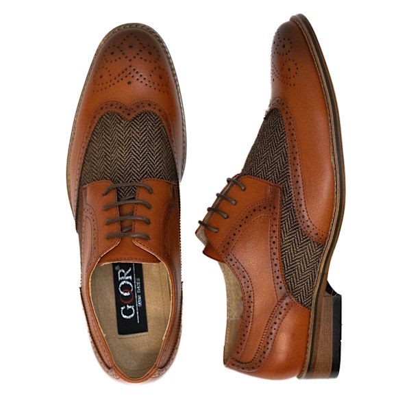 Goor herr 4 Eye läderfodrad Brogue Gibson sko 7 UK Tan Tan 7 UK