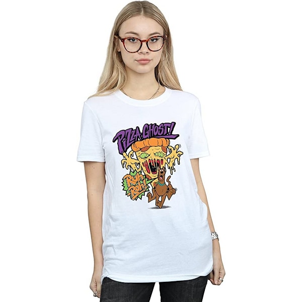 Scooby Doo Dam/Damer Pizza Ghost Bomull Boyfriend T-Shirt M White M