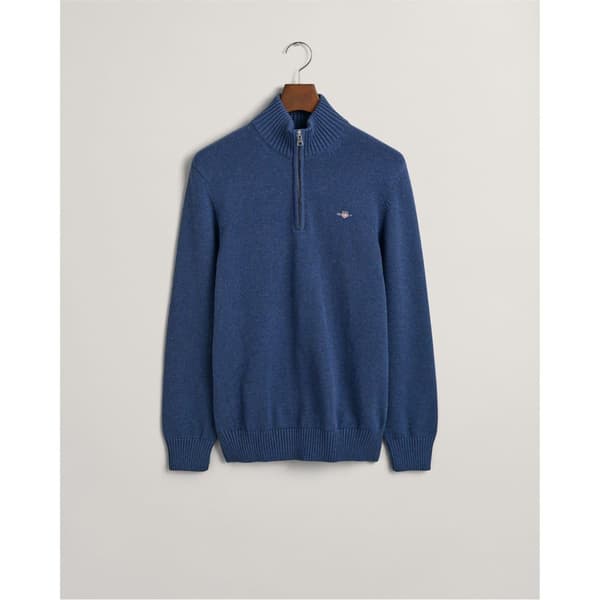 Gant Herr Micro Textured Half Zip Tröja S Marin Marine S