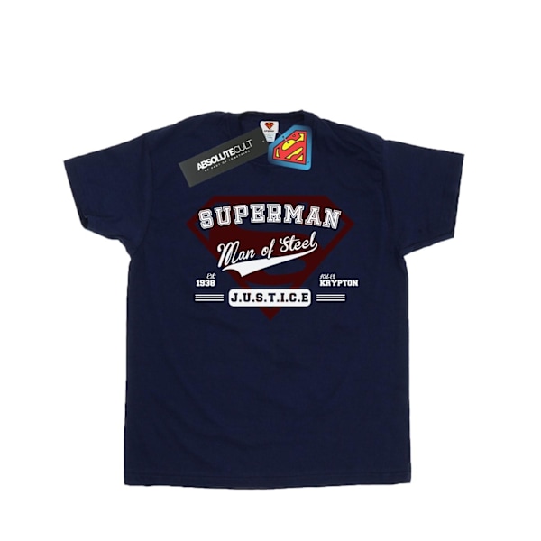 DC Comics Girls Superman Man Of Steel Bomull T-shirt 12-13 År Navy Blue 12-13 Years