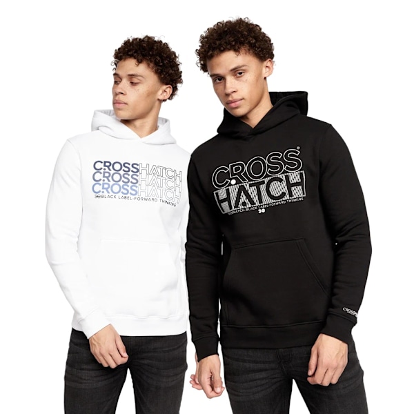 Crosshatch Englow Hoodie för män (2-pack) S Svart/Vit Black/White S