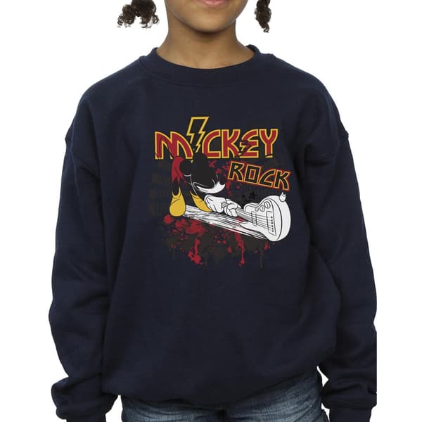 Disney Flickor Musse Pigg Smash Gitarr Rock Tröja 9-11 År Navy Blue 9-11 Years