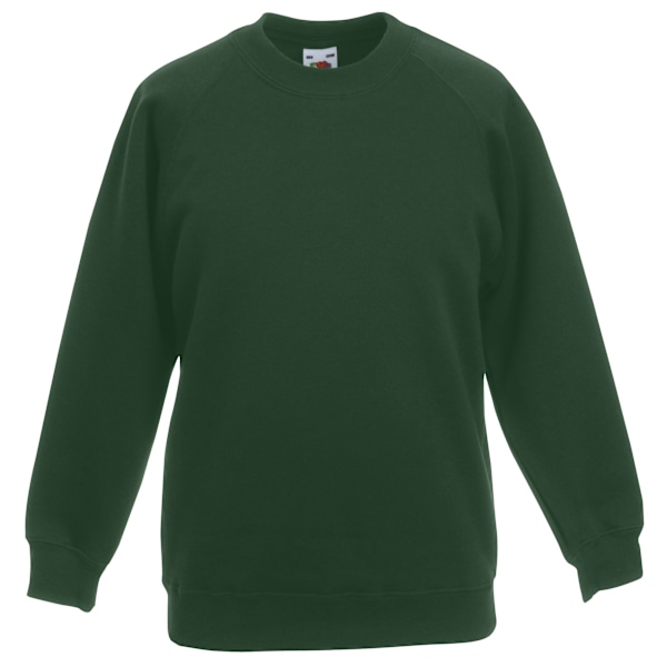 Fruit Of The Loom Barnkläder Unisex Raglanärm Sweatshirt (2-pack) Bottle Green 9-11