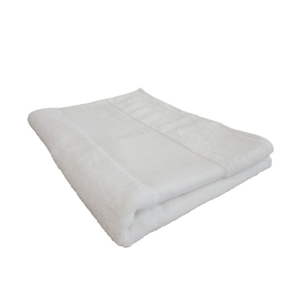 Towel City Tryckbar Kant Ekologisk Badhandduk En Storlek Vit White One Size