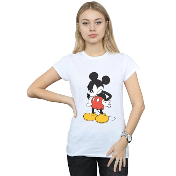 Disney Dam/Kvinnor Musse Pigg Arg Blick Ned Bomull T-Shir White L