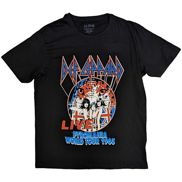 Def Leppard Unisex Adult Pyro World Tour Bomull T-shirt M Svart Black M