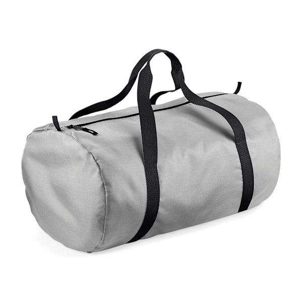 BagBase Packaway Barrel Bag / Vattentålig resväska Silver / Black One Size