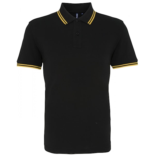 Asquith & Fox Klassisk passform Tipped Poloskjorta M Svart/Gul Black/Yellow M