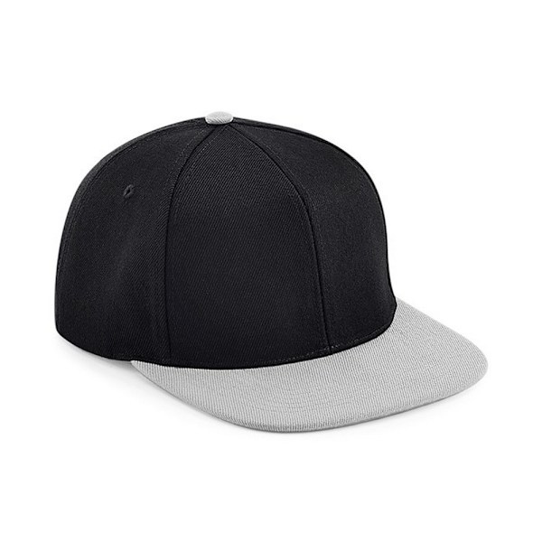 Beechfield 6 Panel Snapback Cap One Size Svart/Grå Black/Grey One Size