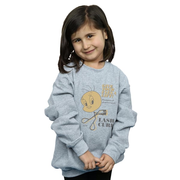 Looney Tunes Girls Tweety Pie Lash Curl Sweatshirt 5-6 år Sp Sports Grey 5-6 Years