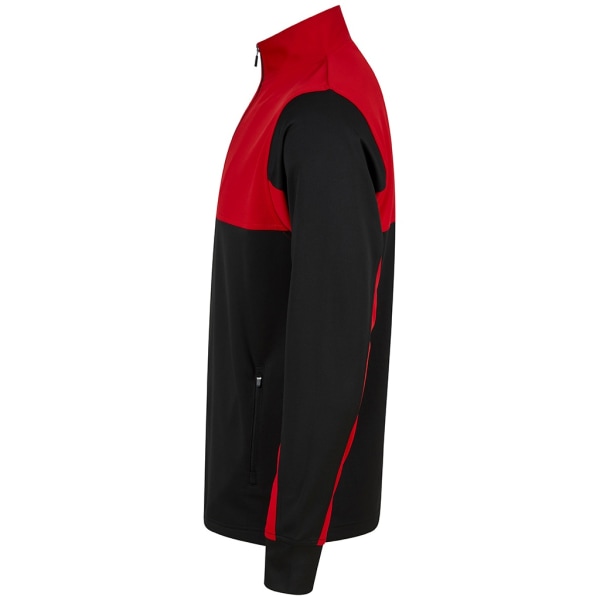 Finden & Hales Unisex Vuxen Quarter Zip Fleece Topp XL Svart/Röd Black/Red XL