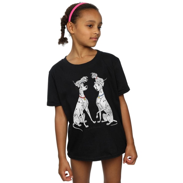 101 Dalmatiner Flickor Pongo Och Perdita T-Shirt 5-6 År Svart Black 5-6 Years