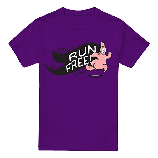 SvampBob Fyrkant Herr Run ! T-Shirt 4XL Lila Purple 4XL