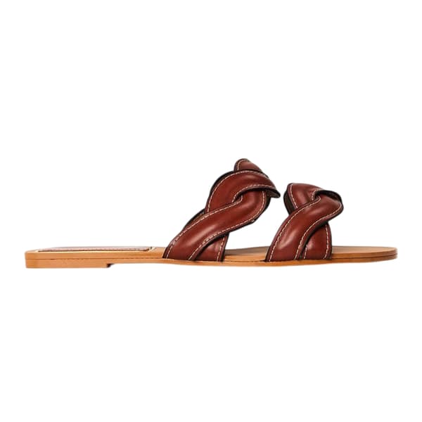 Where's That From Dam/Dam Flätade Casual Platta Sandaler 6 U Tan 6 UK