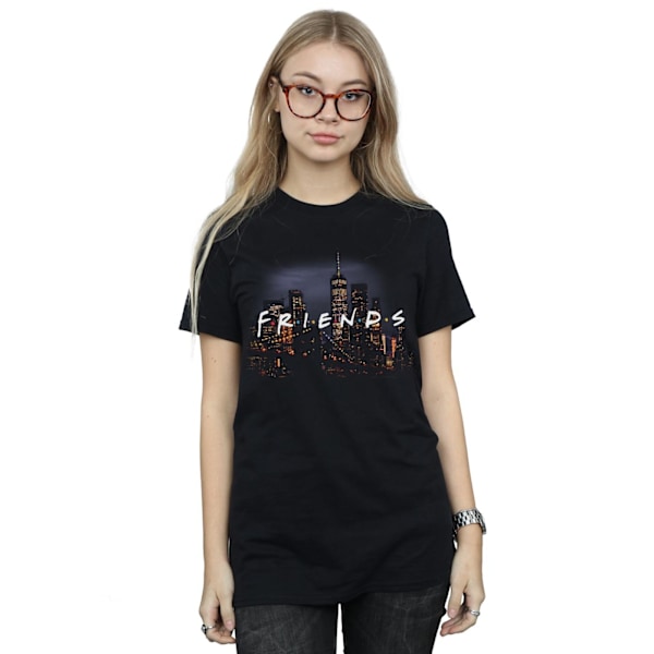 Friends Dam/Damer Logo Skyline Bomull Boyfriend T-Shirt XL Black XL