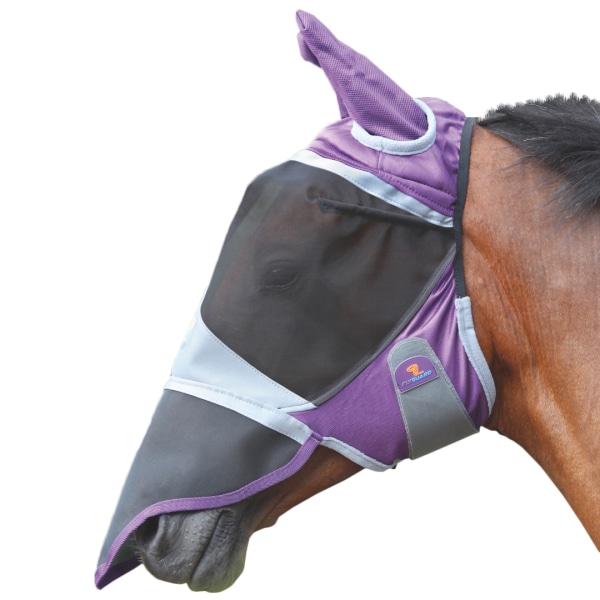 Shires Deluxe Horse Flugmask med öron och näsa X hellila Purple X Full