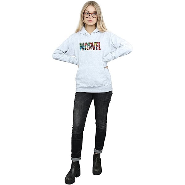 Marvel Comics Dam/Damer Infill Logo Heather Hoodie L Grå Grey L