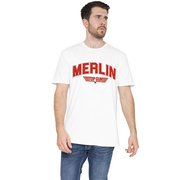 Top Gun Herr Merlin Varsity T-Shirt 3XL Vit White 3XL