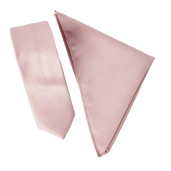 Burton Herr Tie & Pocket Square Set med Mönster och Textur, En Storlek Light Pink One Size