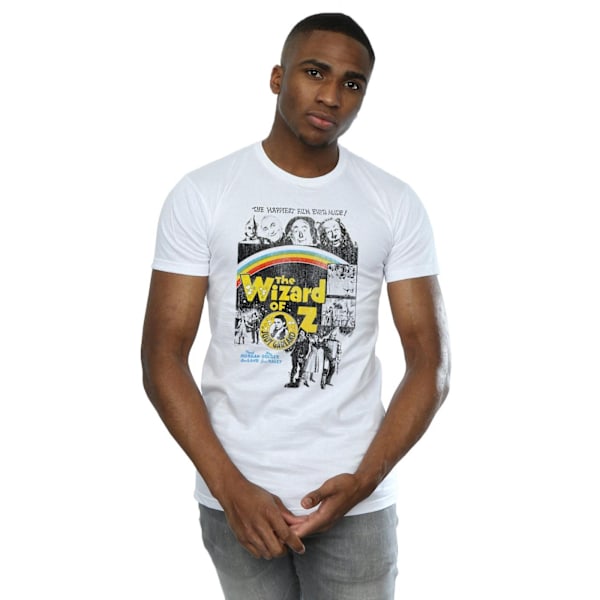 The Wizard Of Oz Herr Distressed Film Affisch T-Shirt M Vit White M