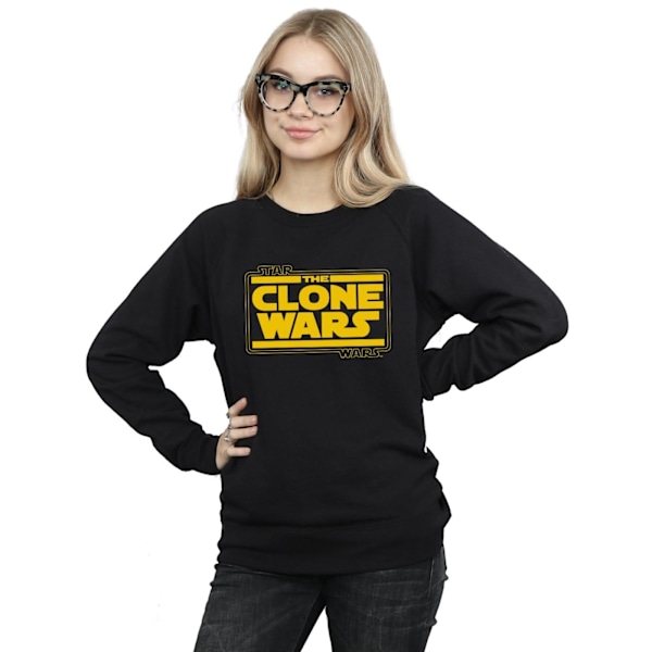 Star Wars Dam/Damer Clone Wars Logotyp Sweatshirt M Svart Black M