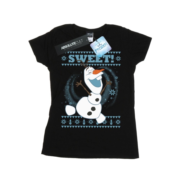 Disney Dam/Dam Frozen Olaf Sweet Christmas T-shirt i bomull Black XXL