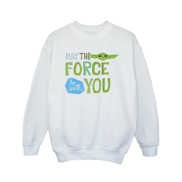 Star Wars Girls The Mandalorian May The Force Be With You Sweatshirt White 12-13 Years