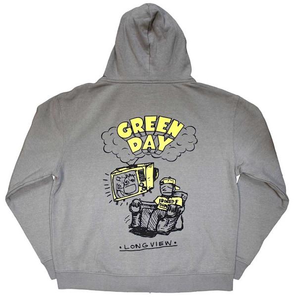 Green Day Unisex Adult Longview Doodle Hoodie M Grå Grey M